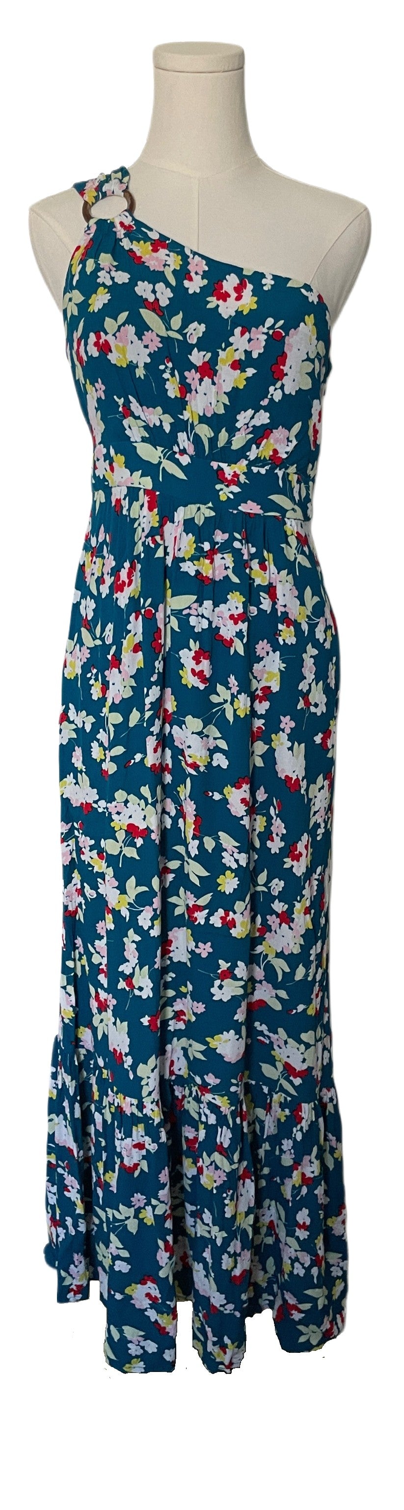 Anthropology Bouquet One Shoulder Maxi 