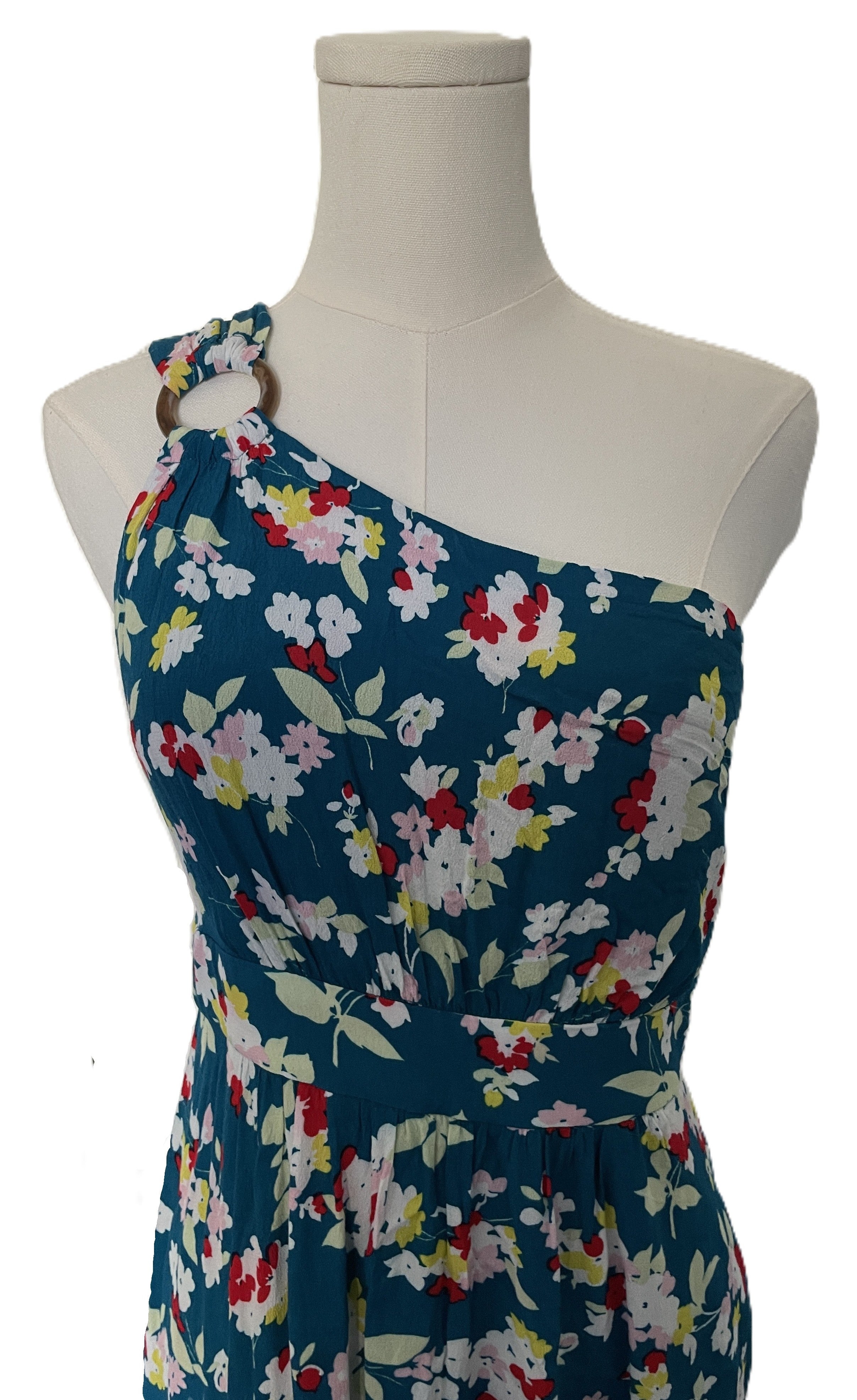 Anthropology Bouquet One Shoulder Maxi 