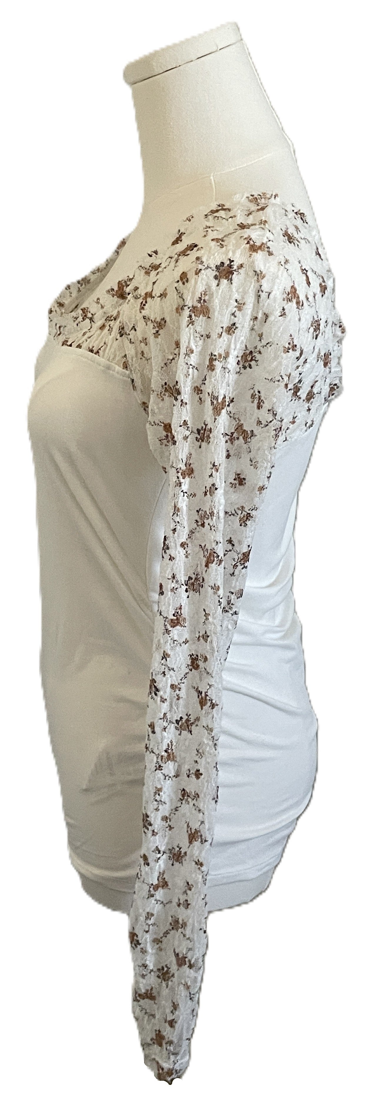 Free People White and floral Top
