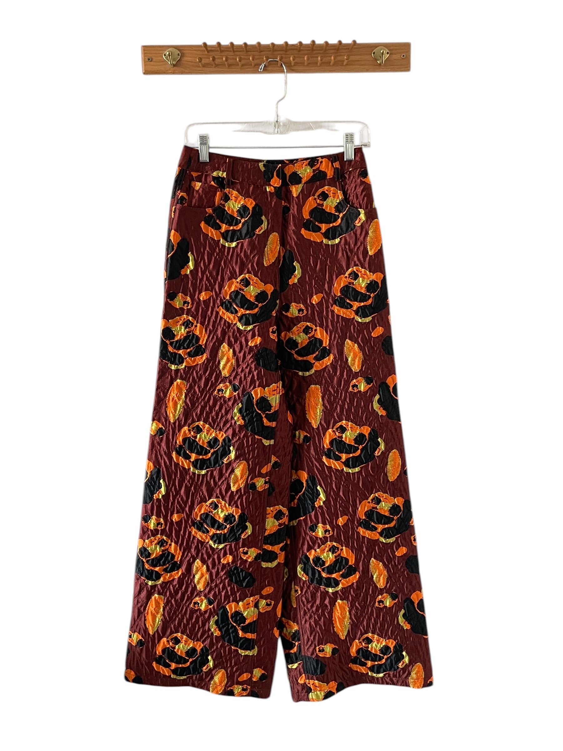 Brown pants with pumpkin pattern on a white background