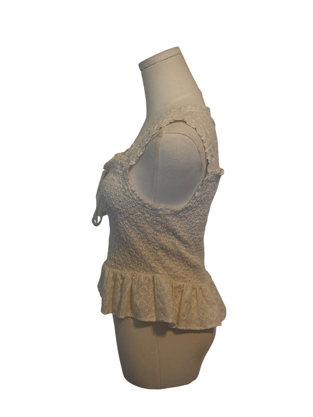 Shyanna Eyelet Smocked Corset Tank Top