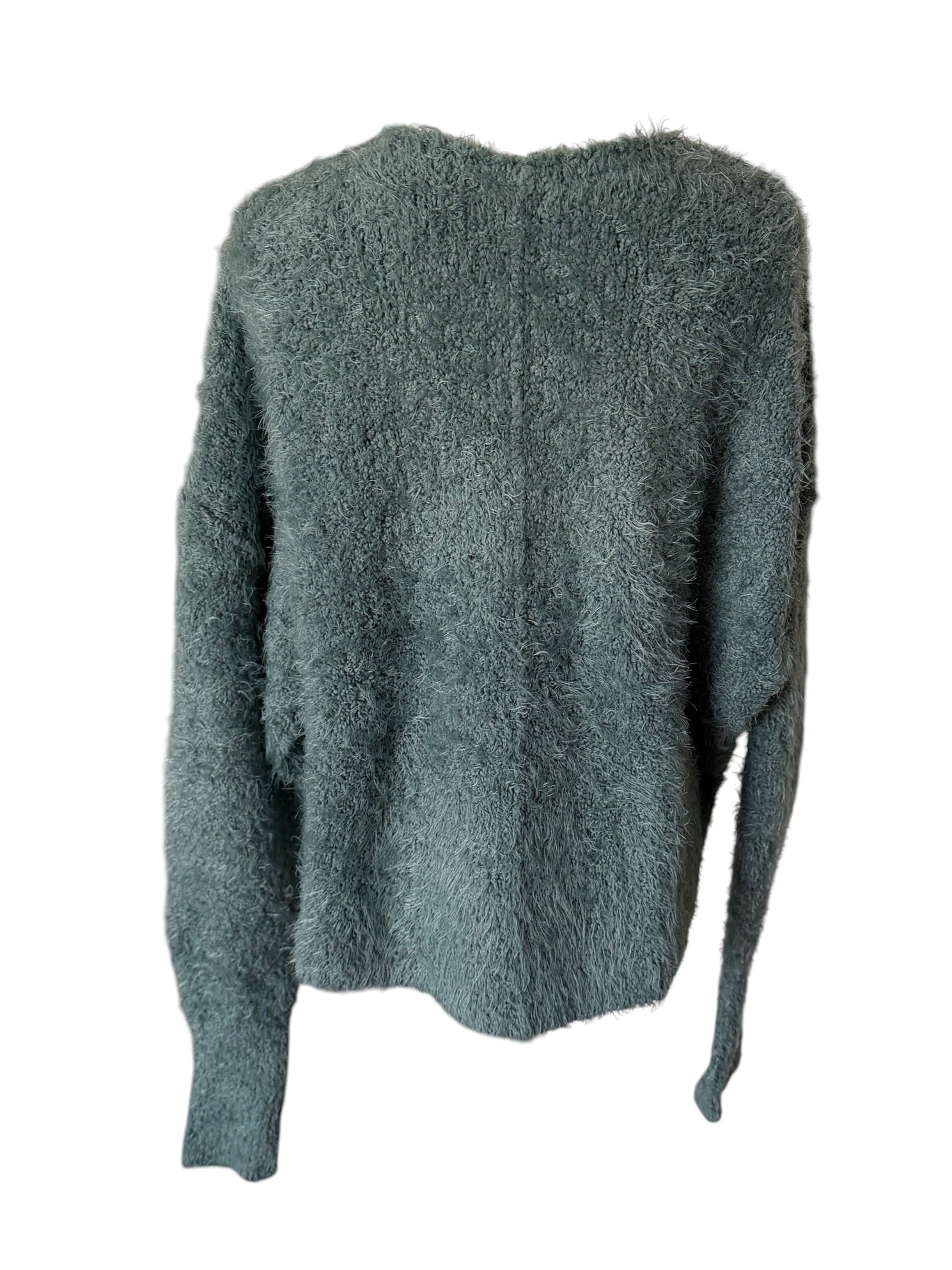 Green sweater on a white background