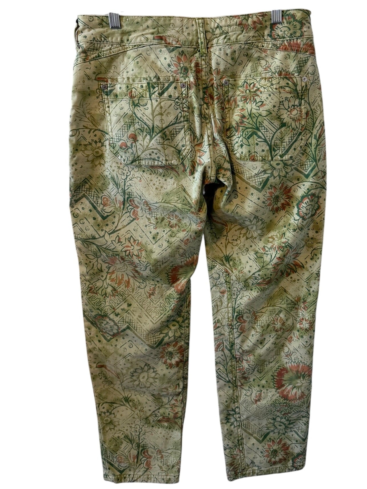 Camouflage-patterned pants on a white background