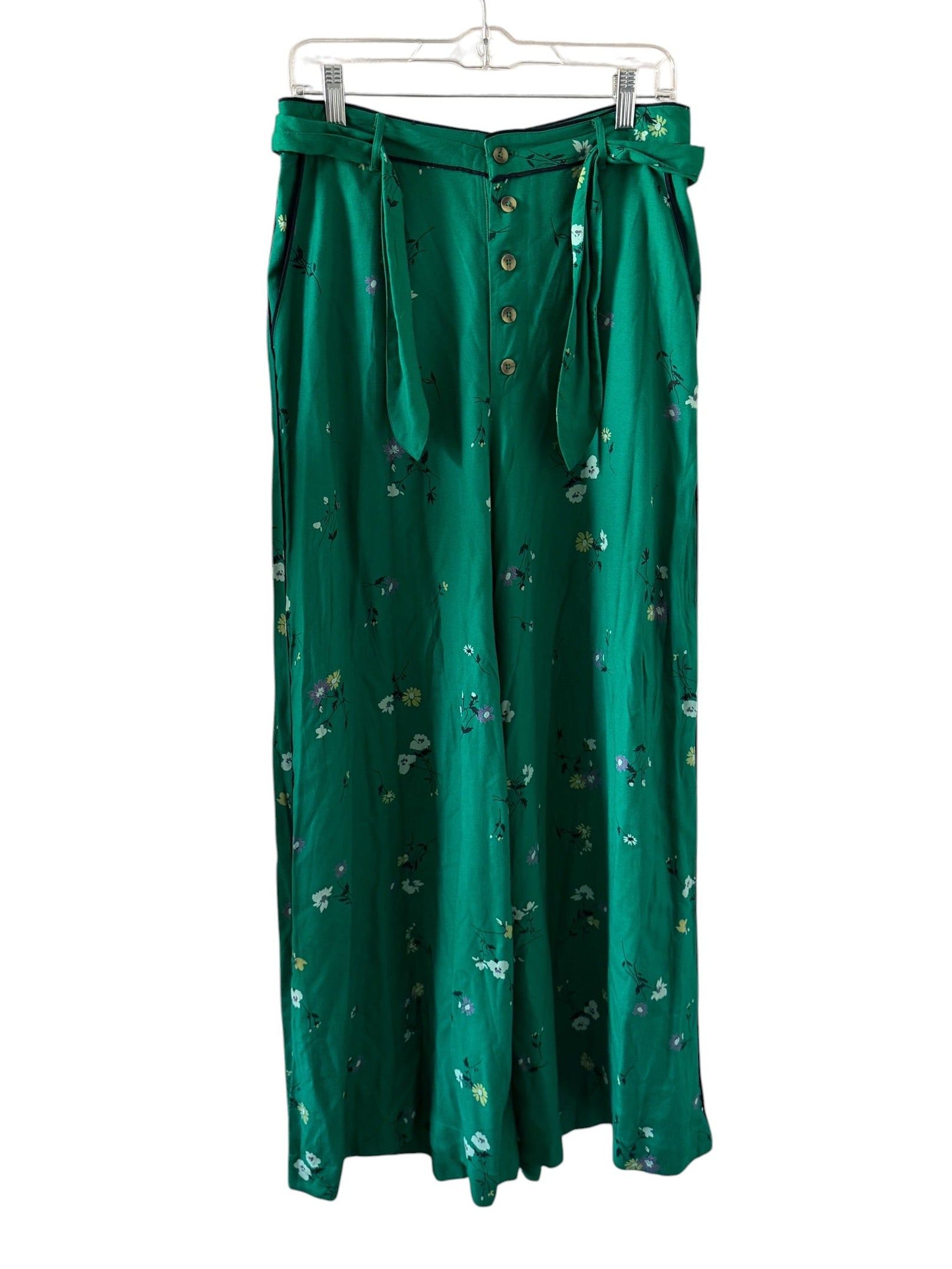 Green floral skirt on a white background