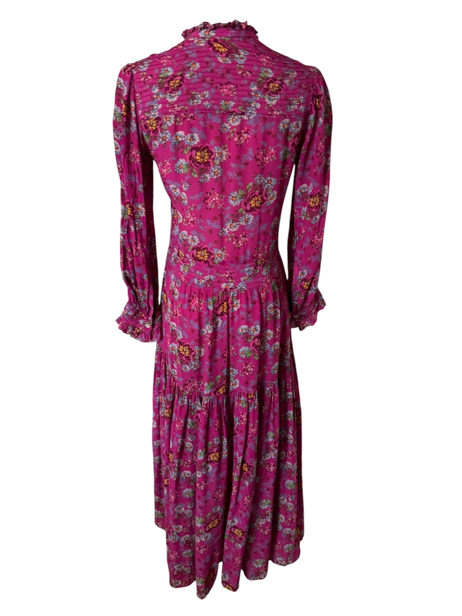Pink floral dress on a white background