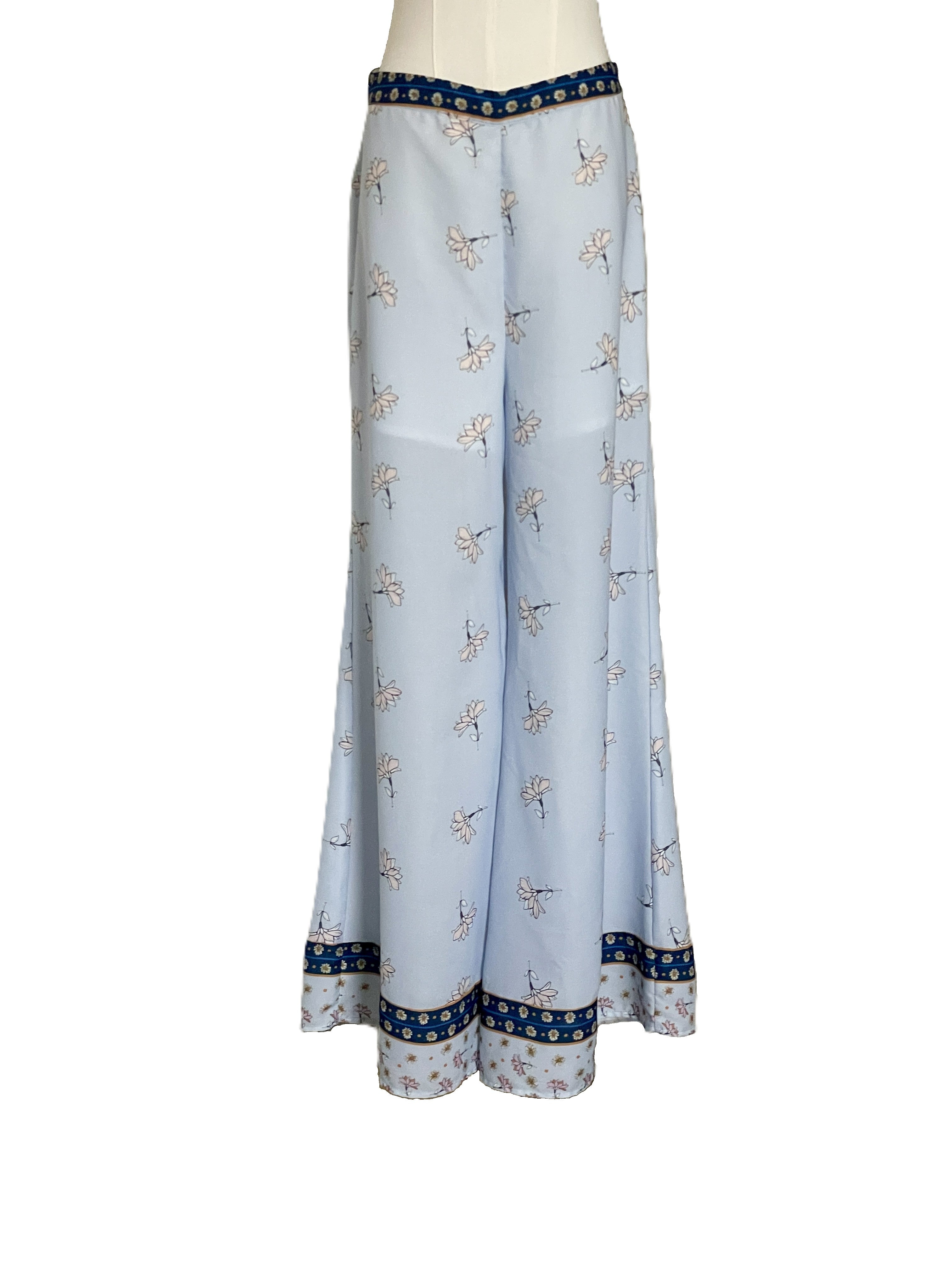 Floral Pattern Wide leg Pants