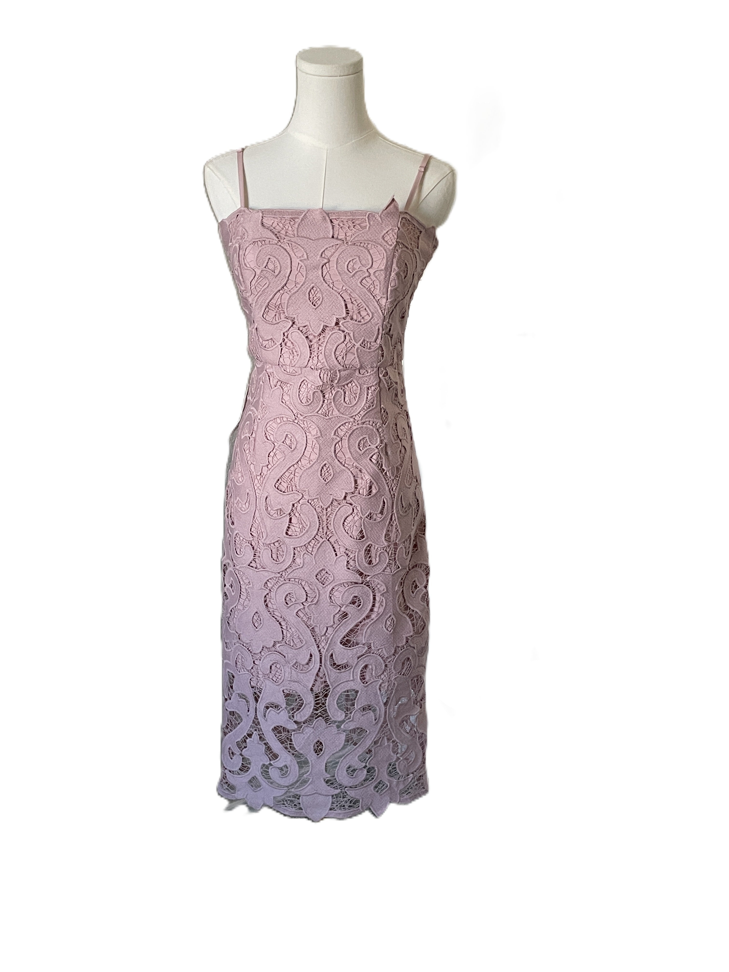 Pink lace cocktail dress 