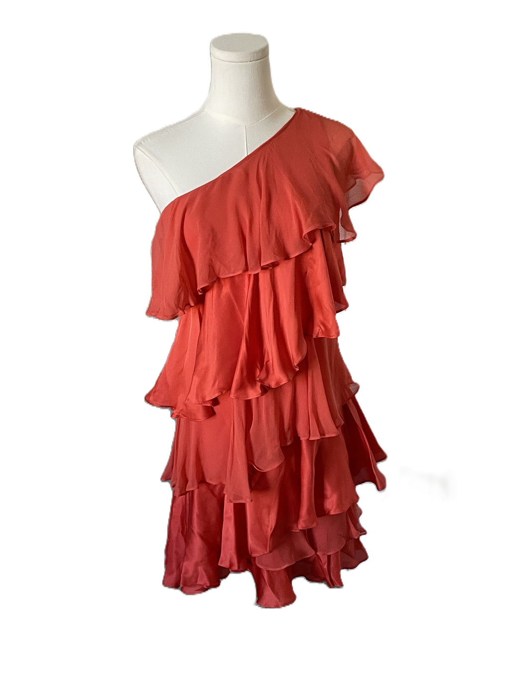One shoulder ruffle cocktail dress 