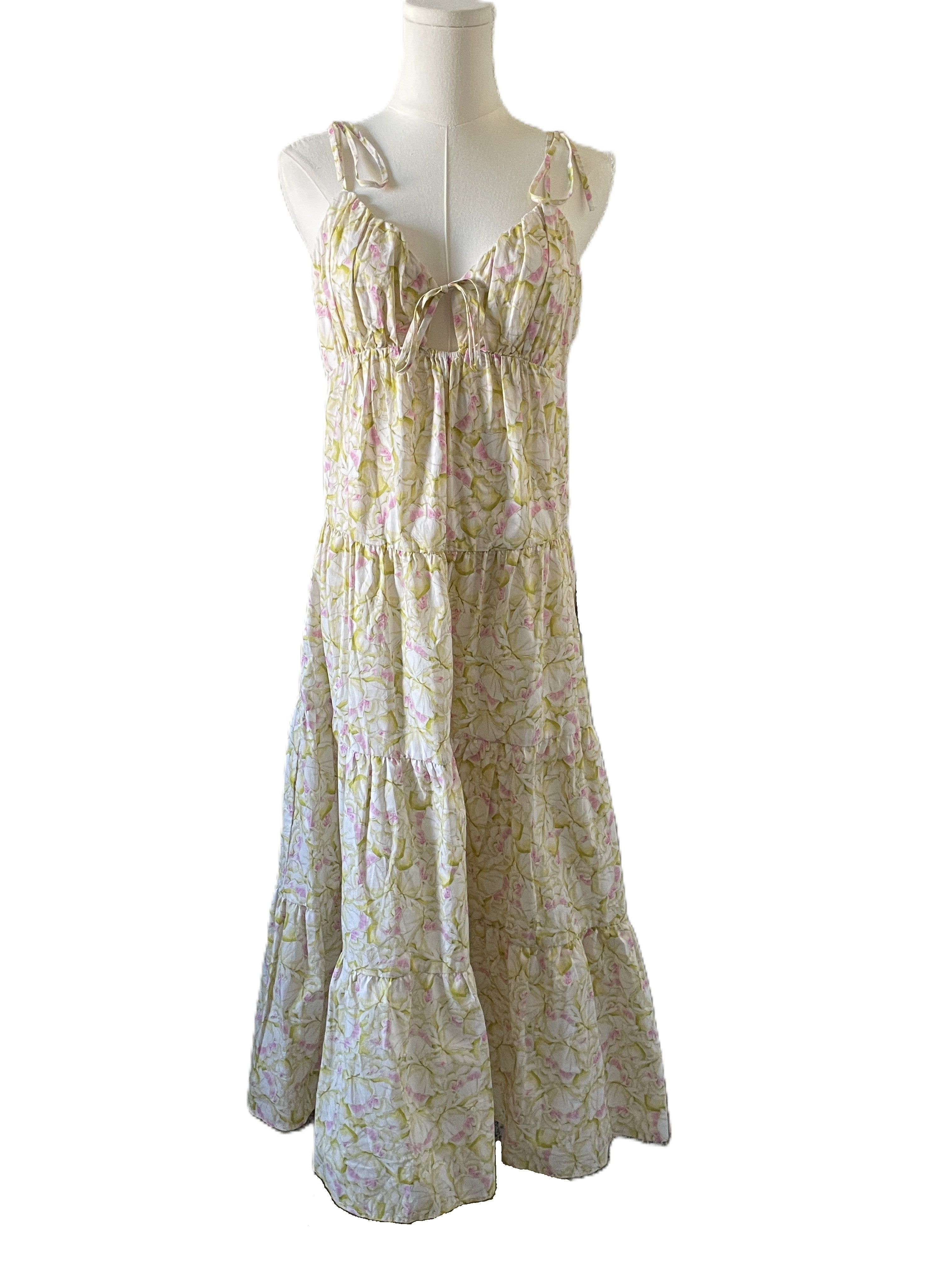 Floral Print Midi Dress - Front