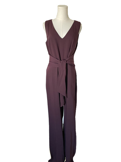 Sleeveless tie waist jumpsuit 