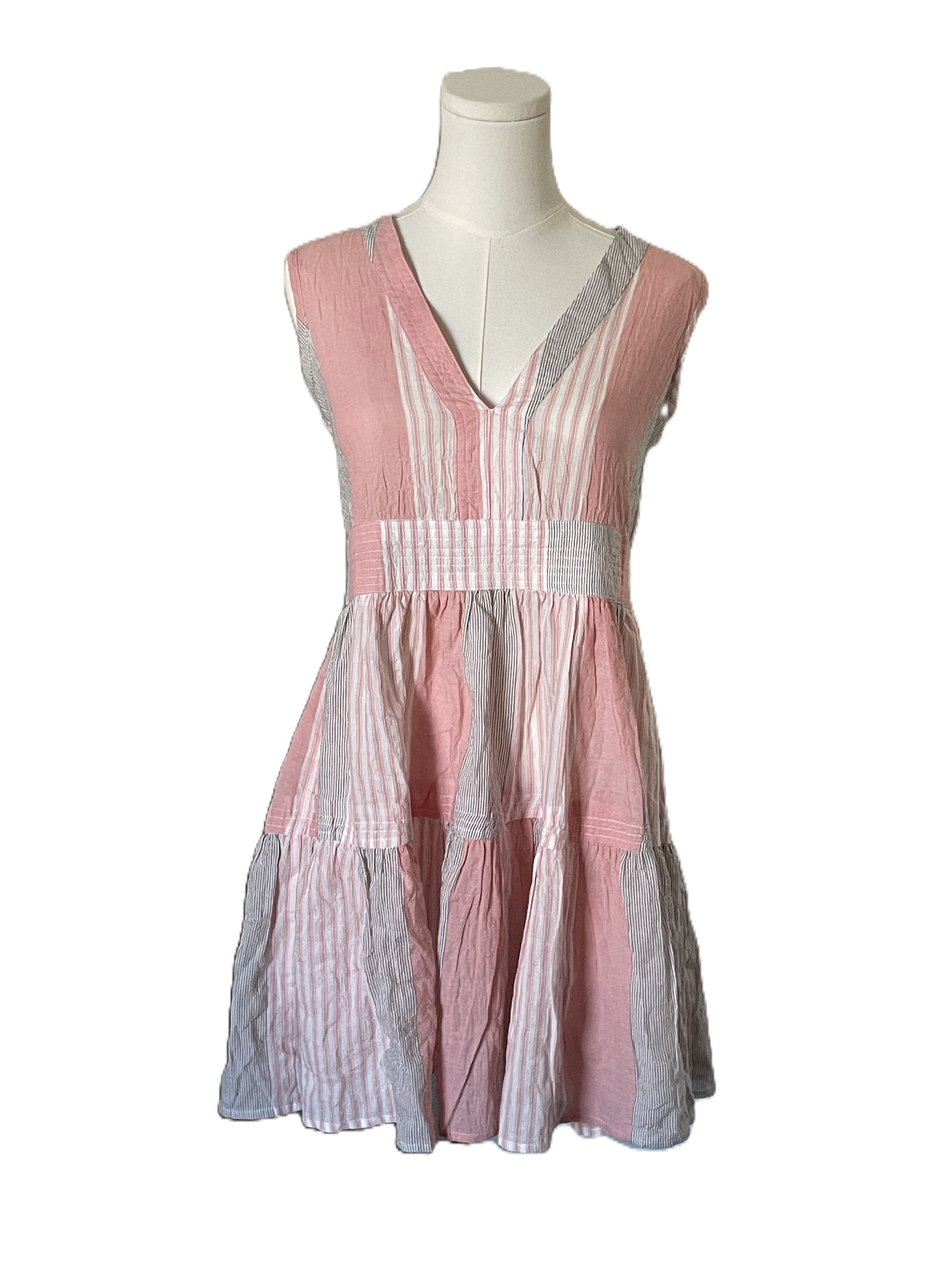 Sleeveless mini dress striped 