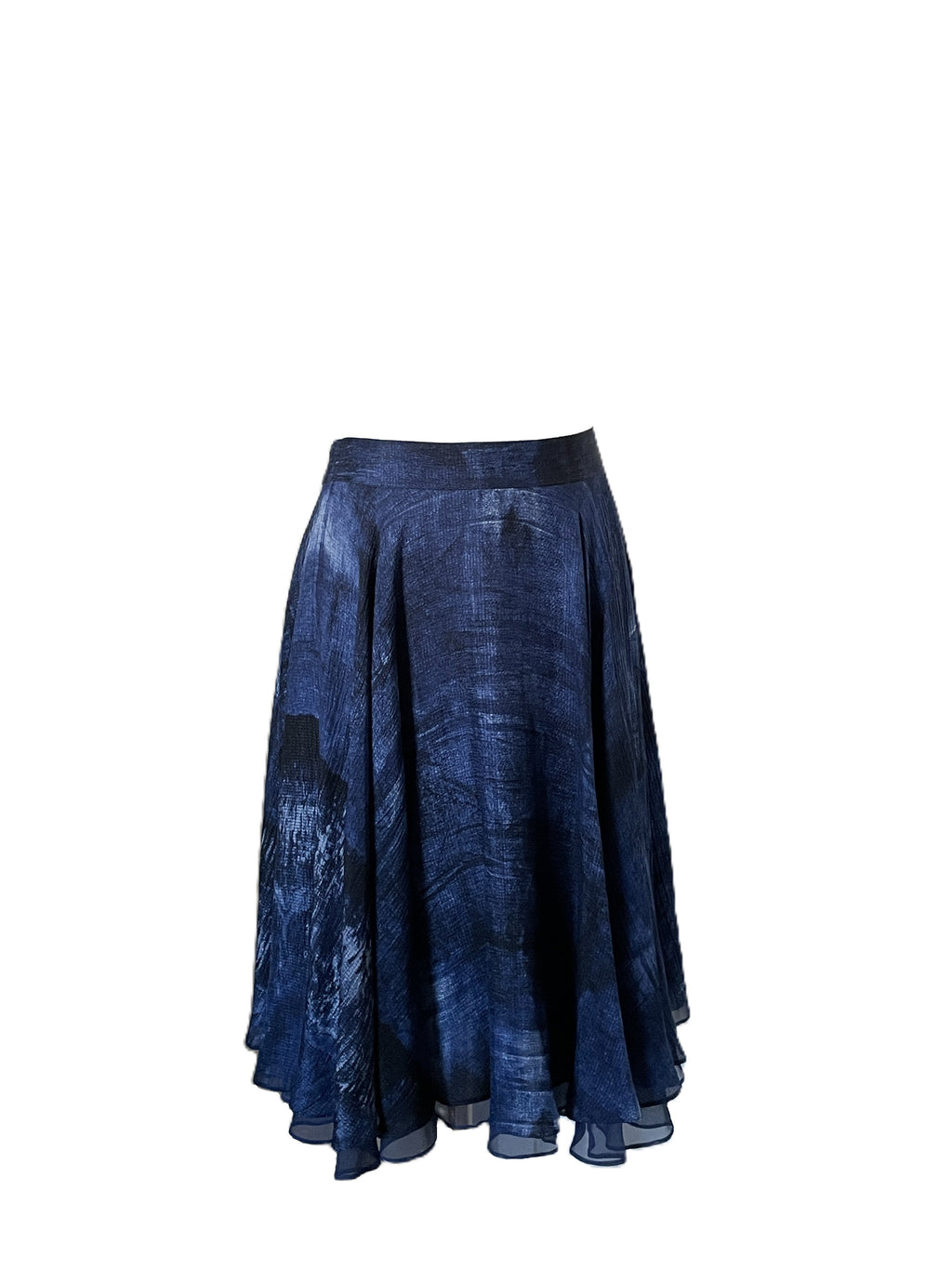 Blue Silk layered skirt 