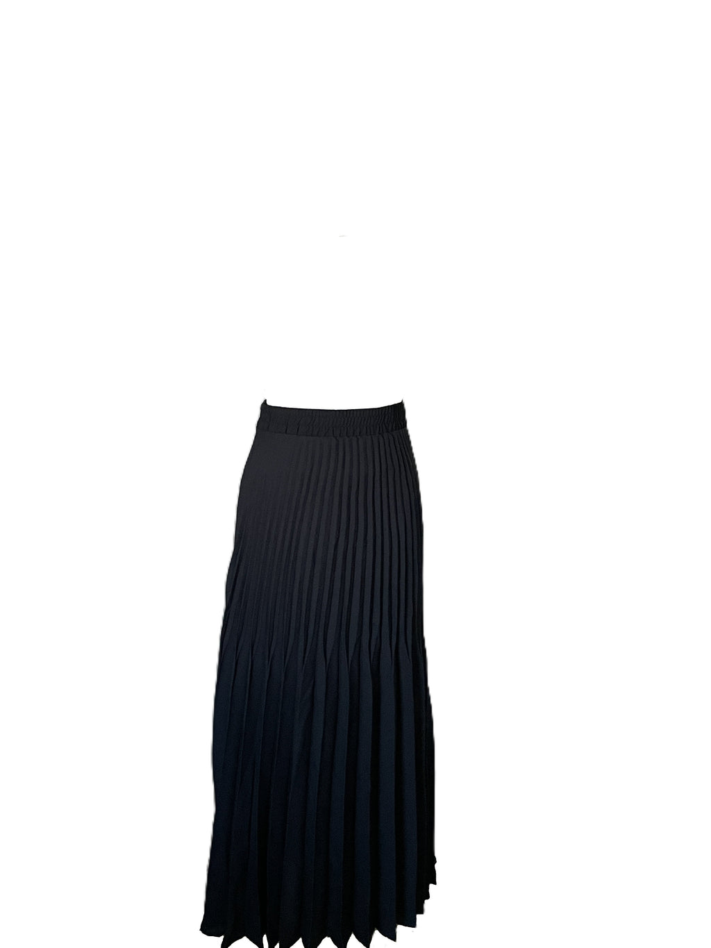 Black midi length pleated skirt 