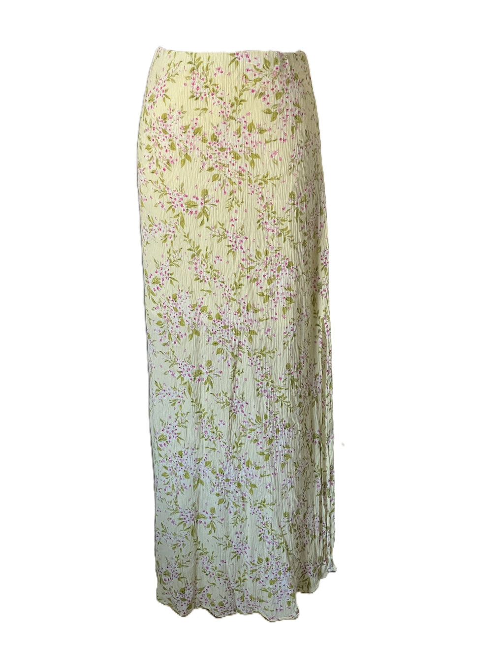 Floral print midi skirt with slit 