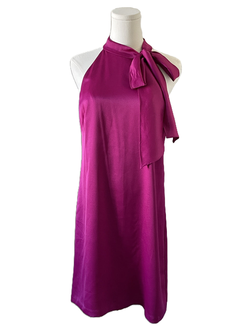 Mini dress with tie neck 
