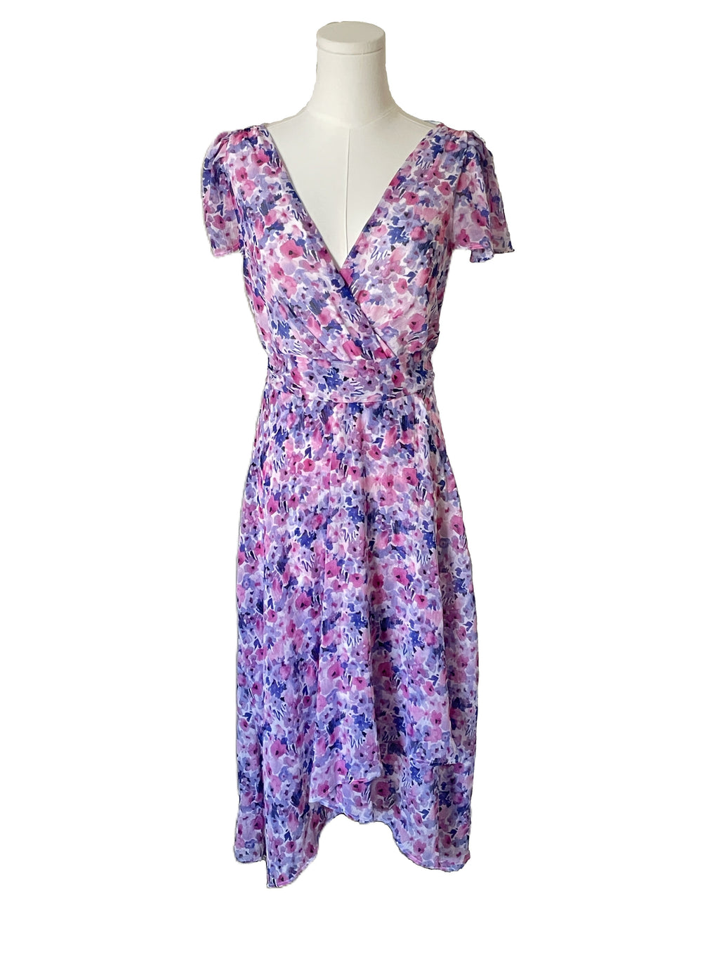 Midi floral dress with tie