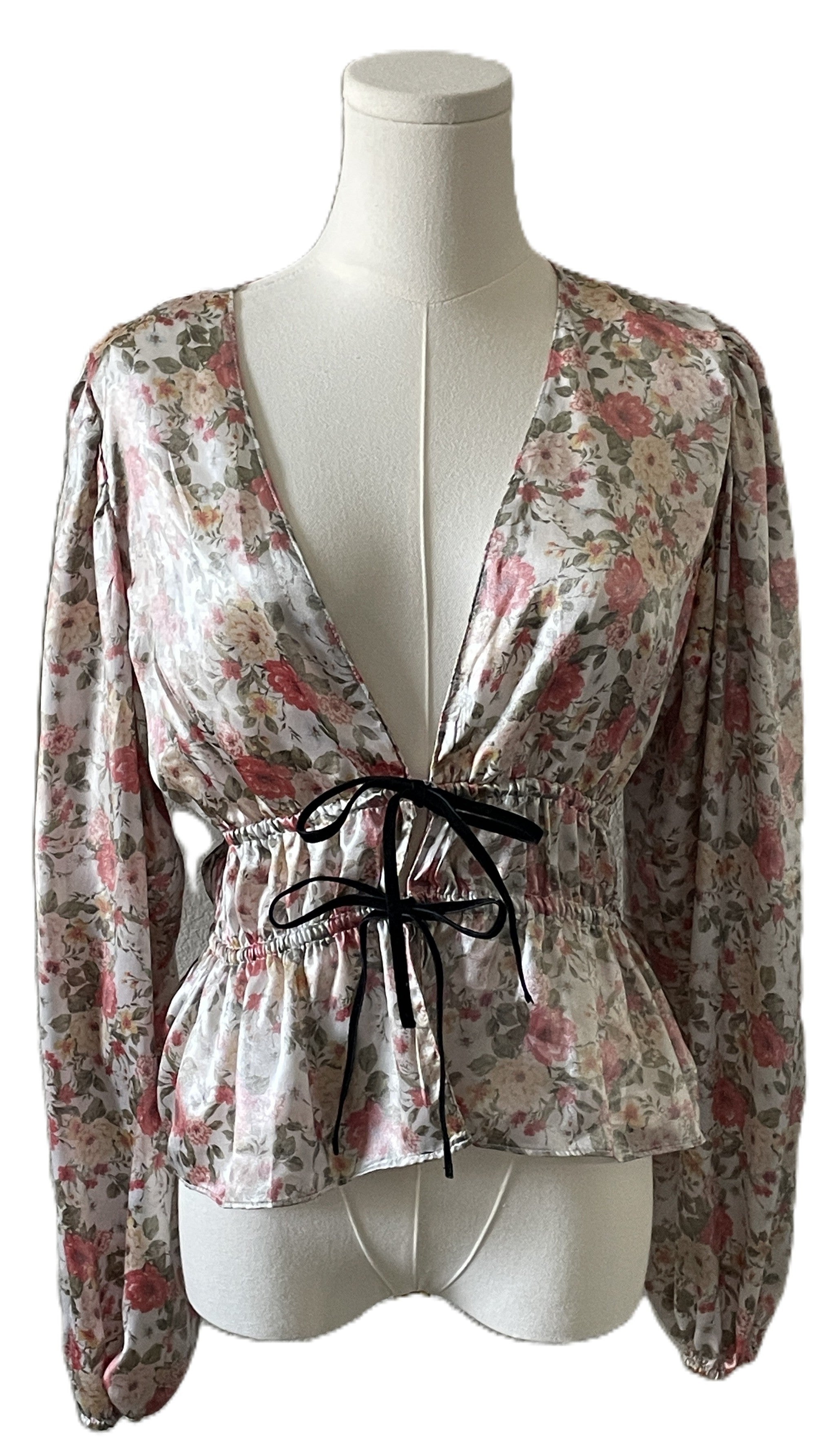 Wayf Long sleeve peplum blouse