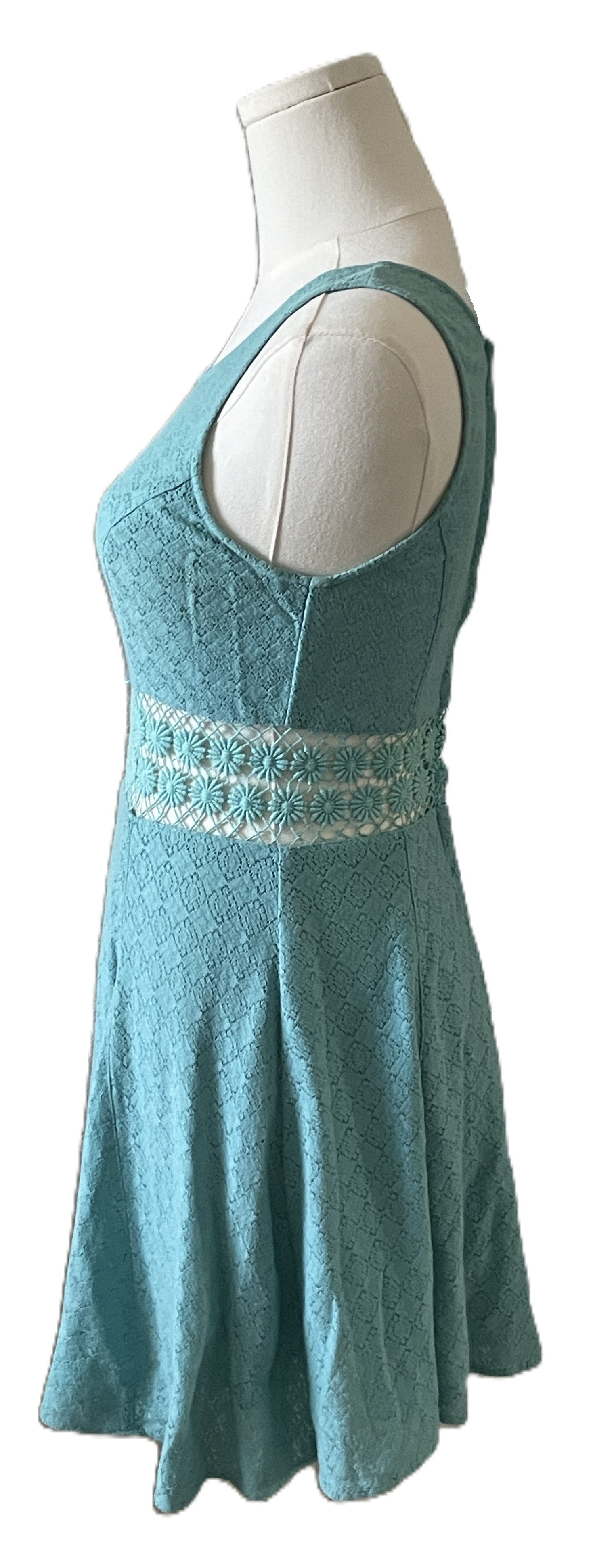 Free people Teal Daisy Floral Lace Dress