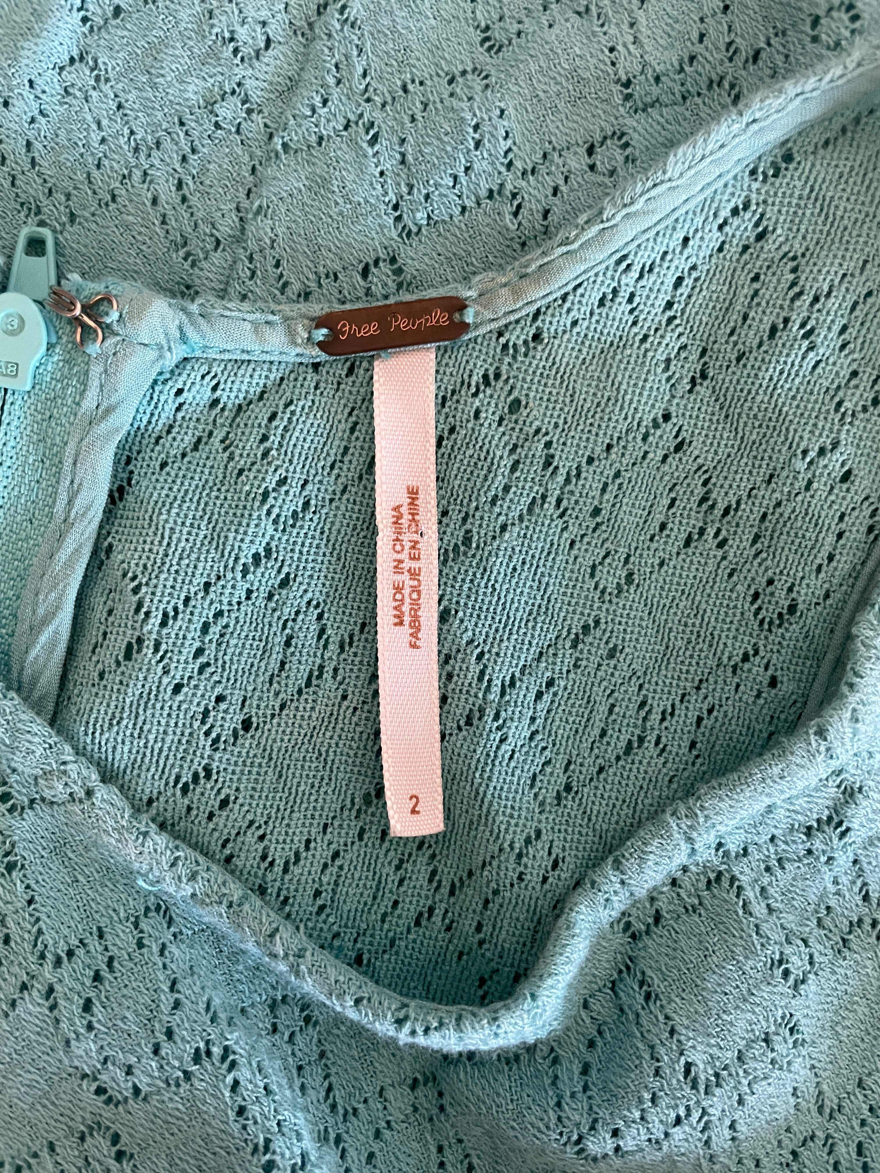 Free people Teal Daisy Floral Lace Dress