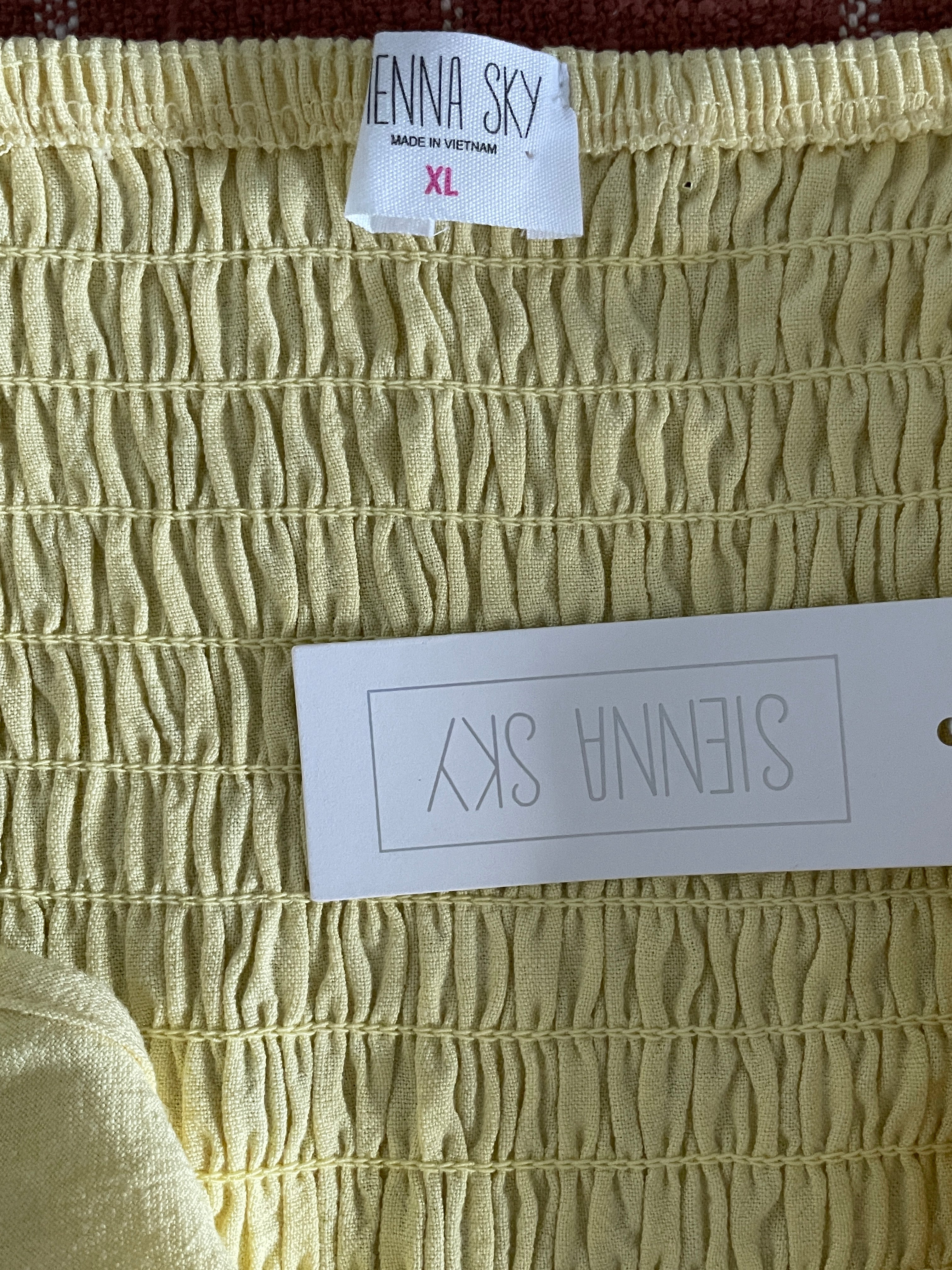 Sienna Sky butter yellow crop top