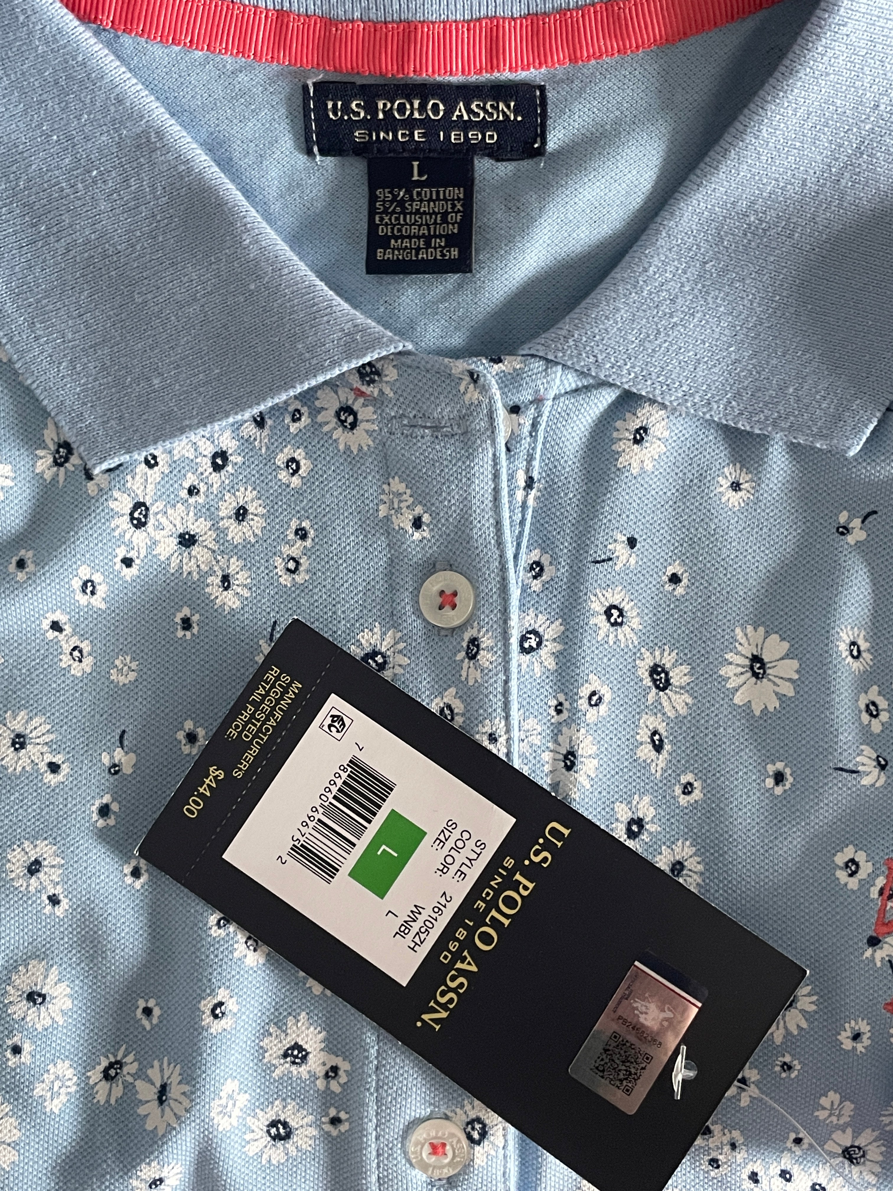 US Polo Assn. Blue floral polo