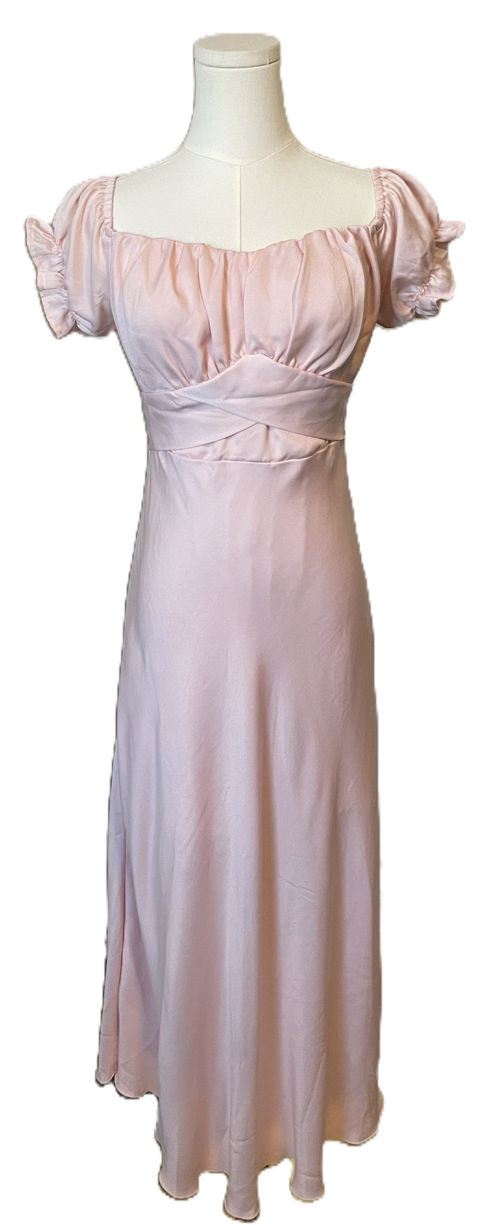 Pink Empire waste midi dress