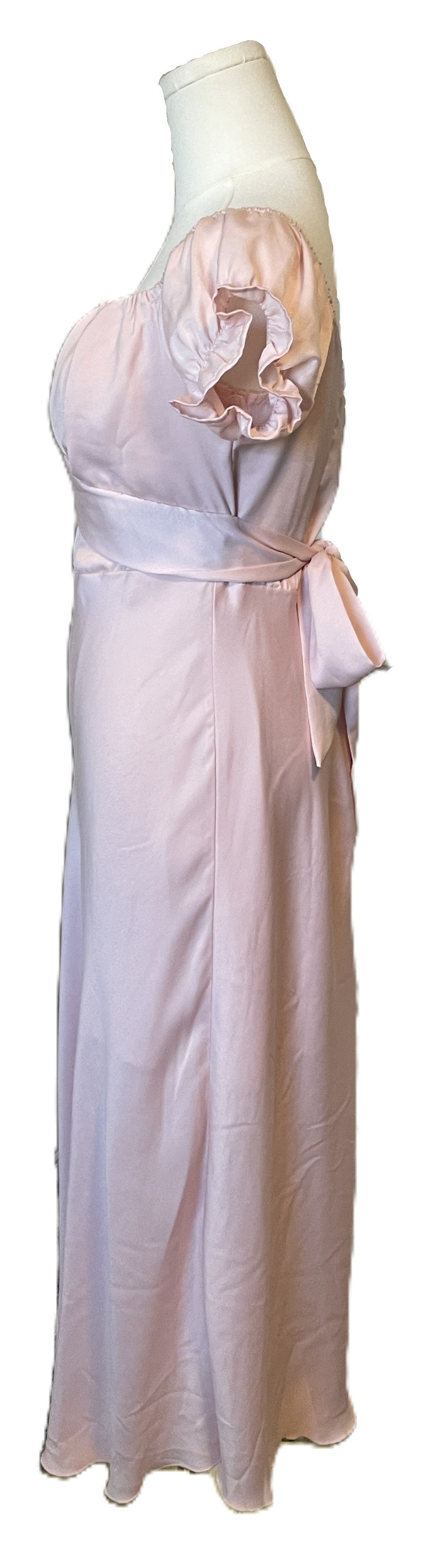 Pink Empire waste midi dress