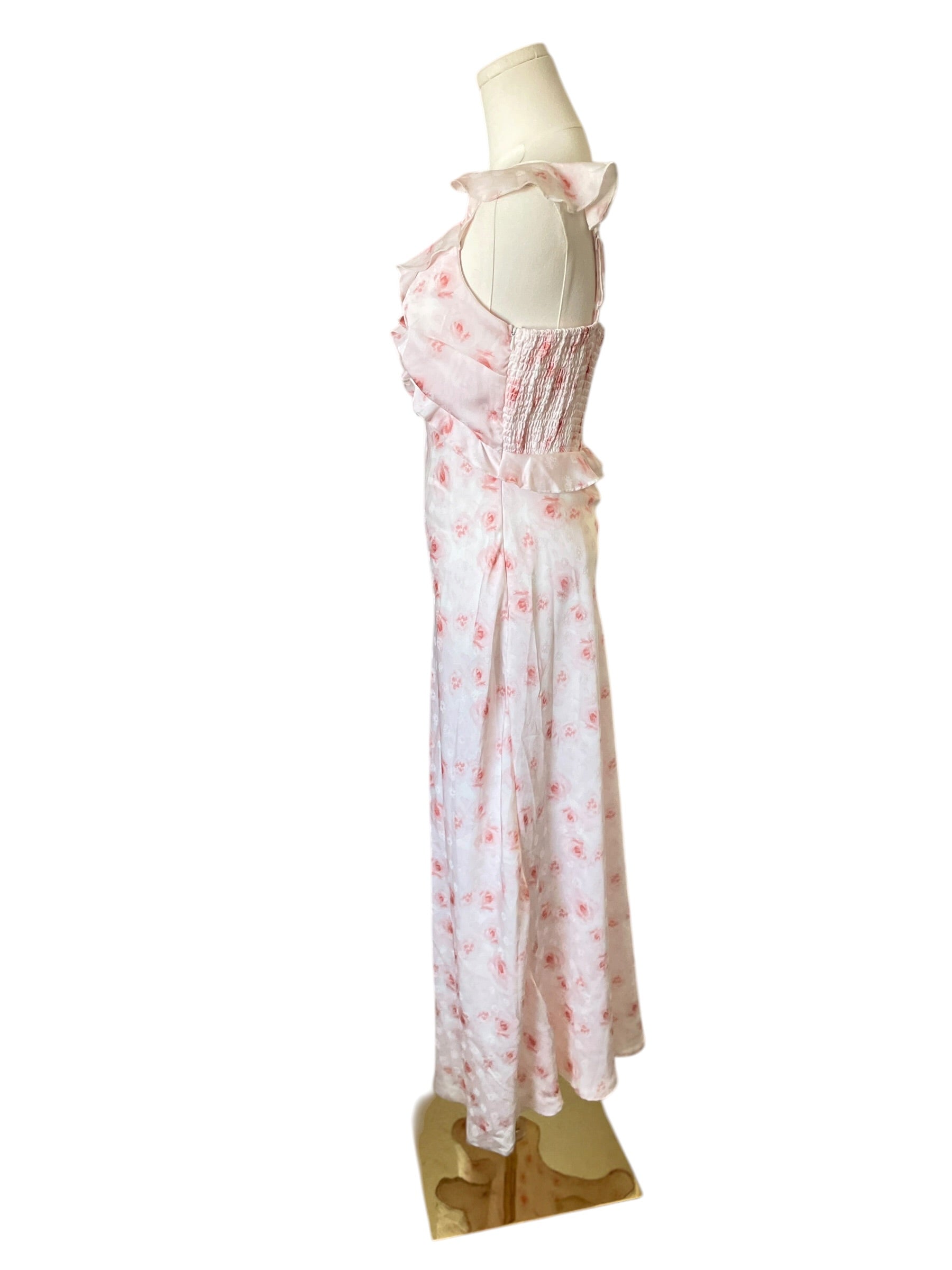 And Now This Crisscross Ruffled Slip Dress