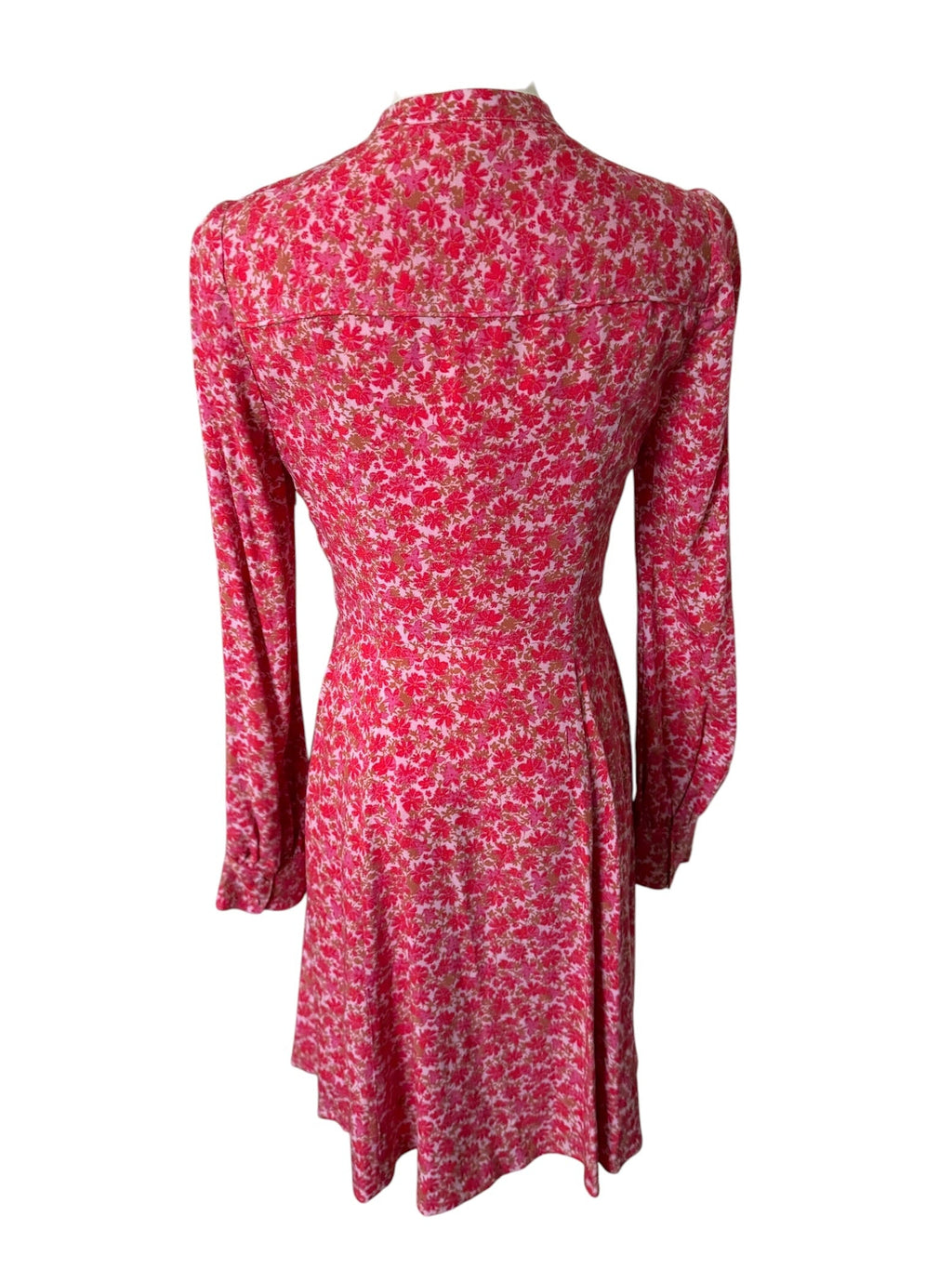 Red floral dress on a white background